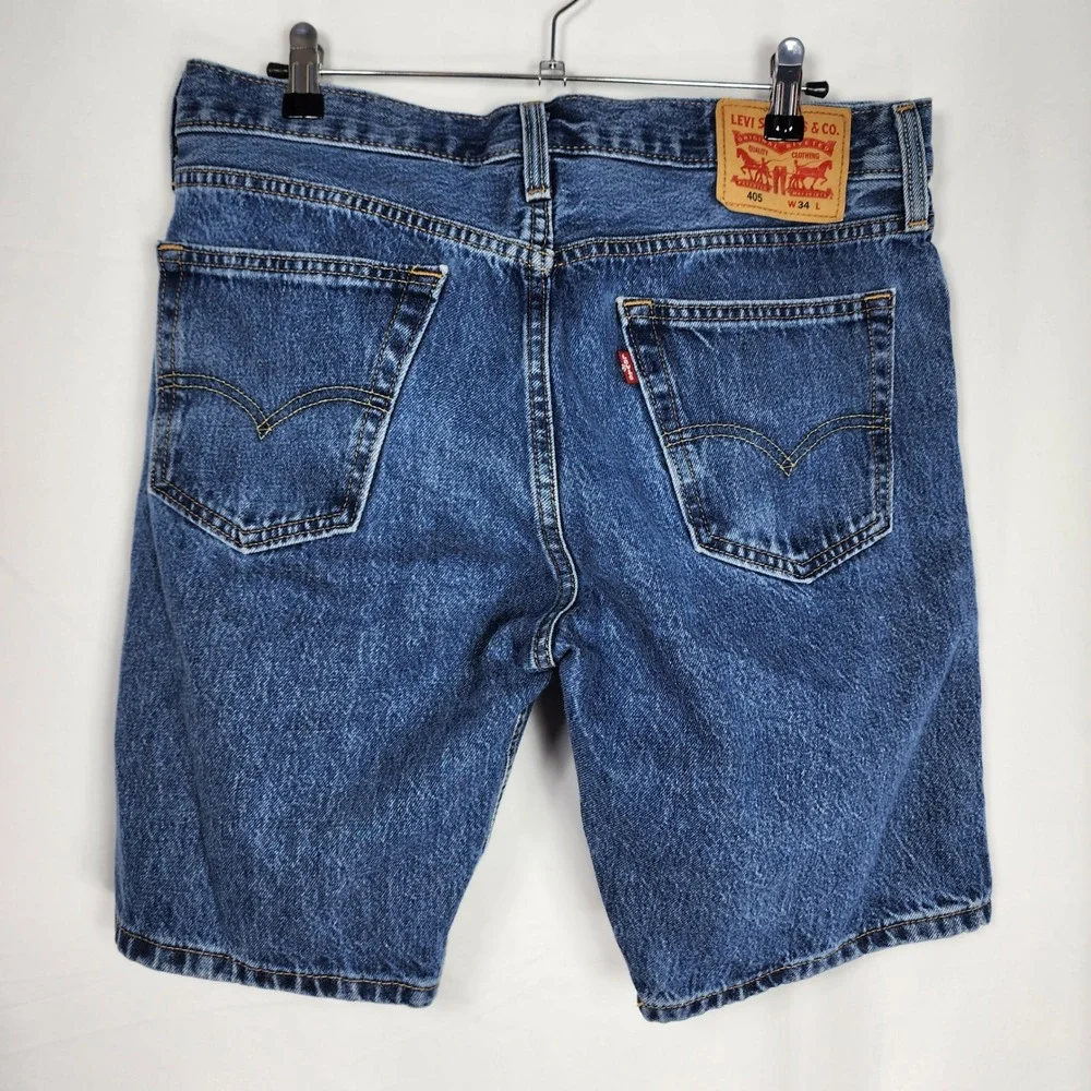 Levi Strauss Mens 405‎ Jean Shorts W34 34x10 Jorts Cotton Denim Blue Classic
